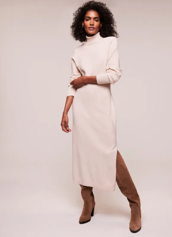 Cream Wool Blend Midi Dress sold by Mint Velvet