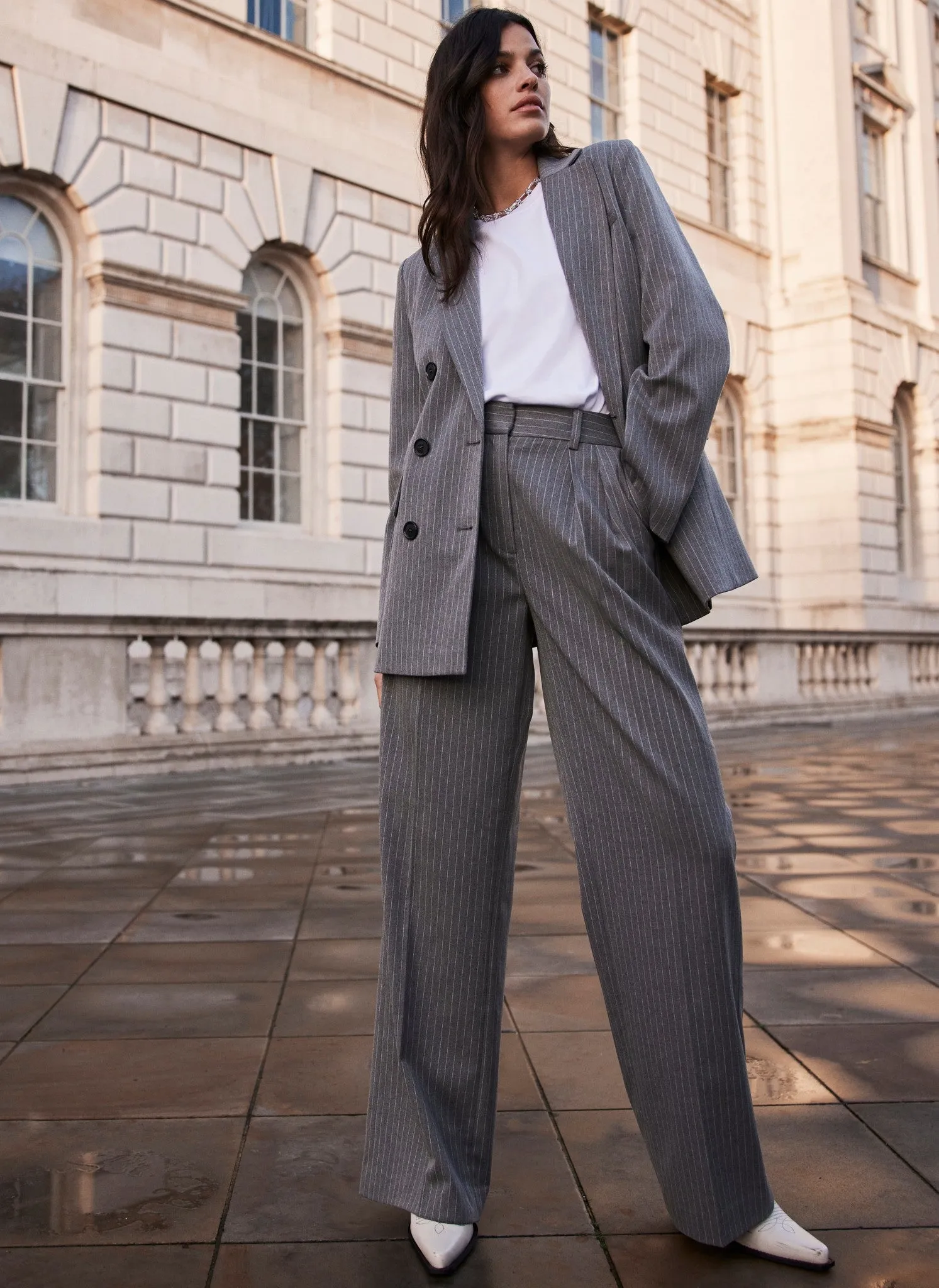 Grey Pinstripe Blazer sold by Mint Velvet product image thumbnail 5