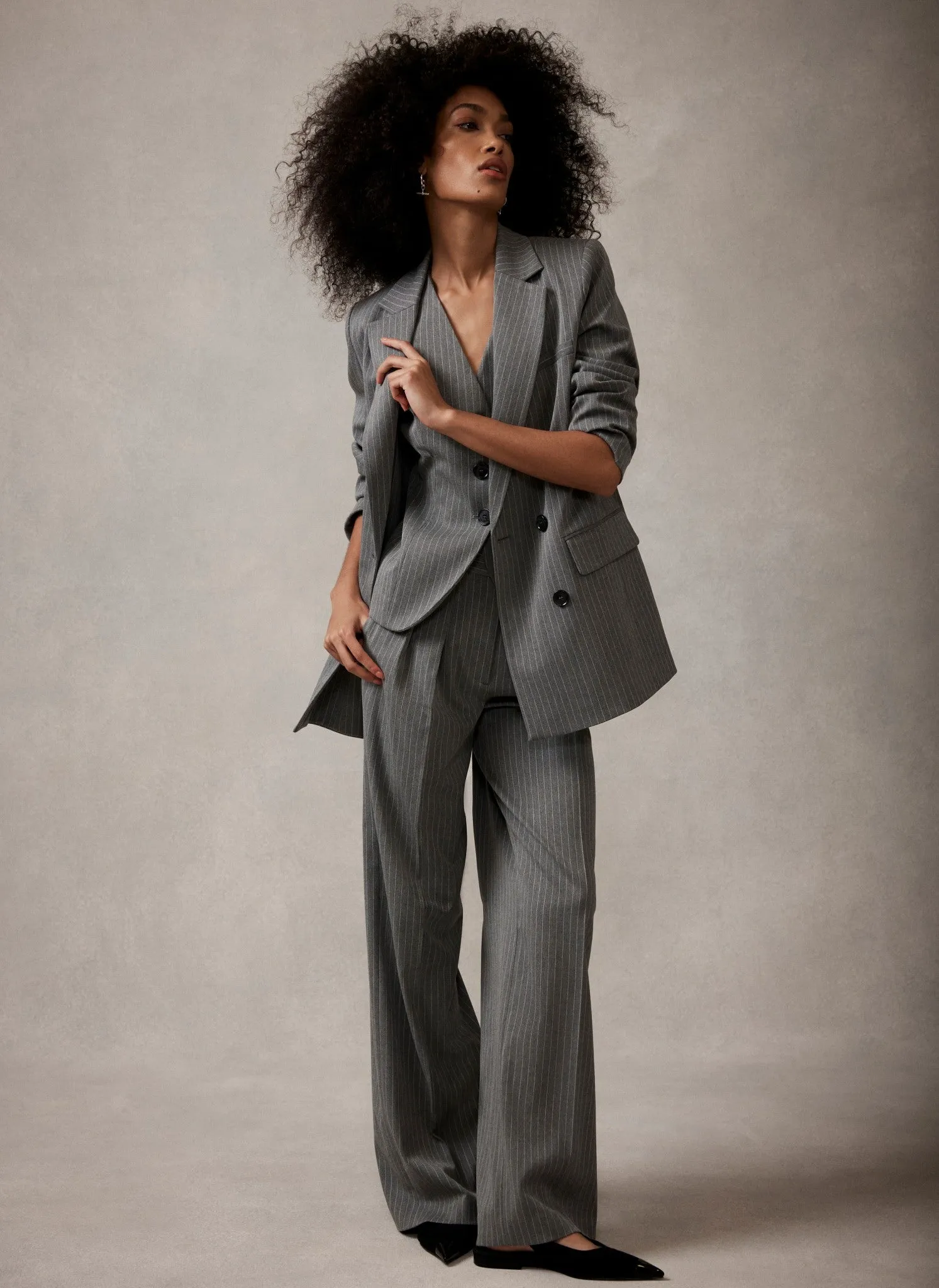 Grey Pinstripe Blazer sold by Mint Velvet product image thumbnail 4