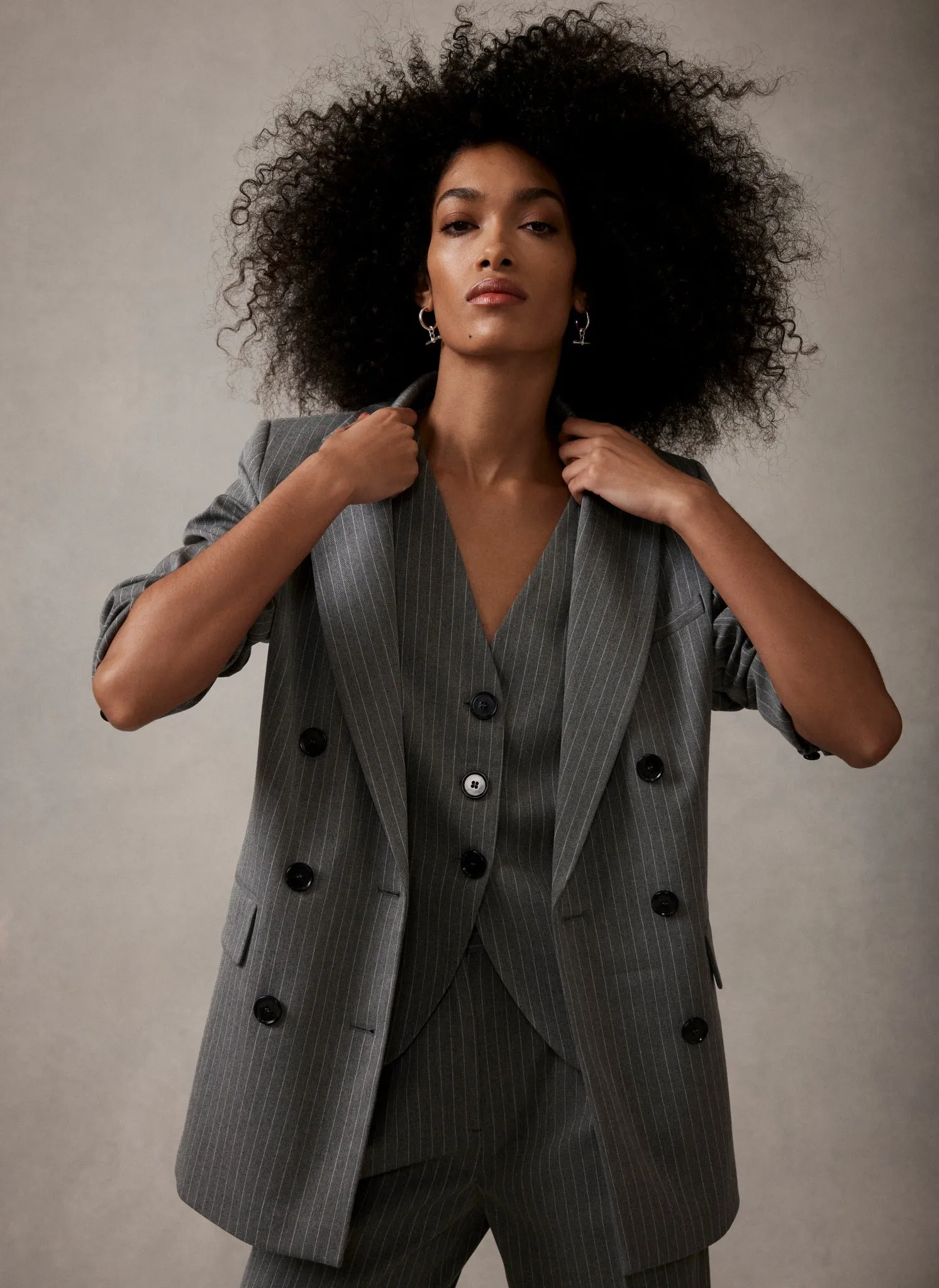 Grey Pinstripe Blazer sold by Mint Velvet product image thumbnail 3