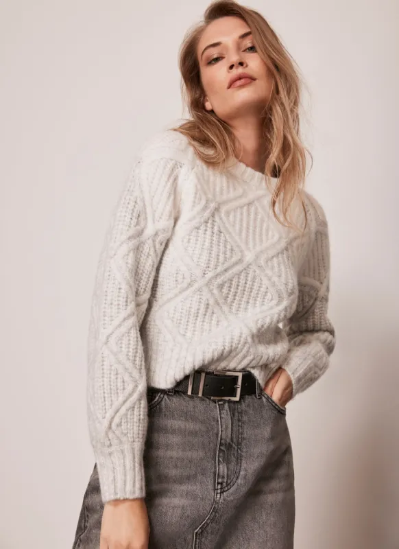 Grey Diamond Knit Jumper sold by Mint Velvet