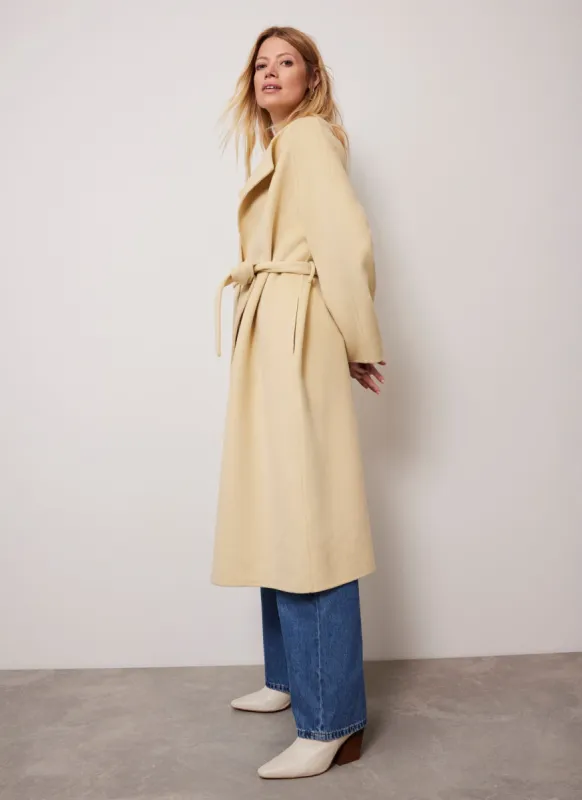 Yellow Wool Collarless Belted Coat | Parallel Yellow Wool Collarless Belted Coat | Parallel