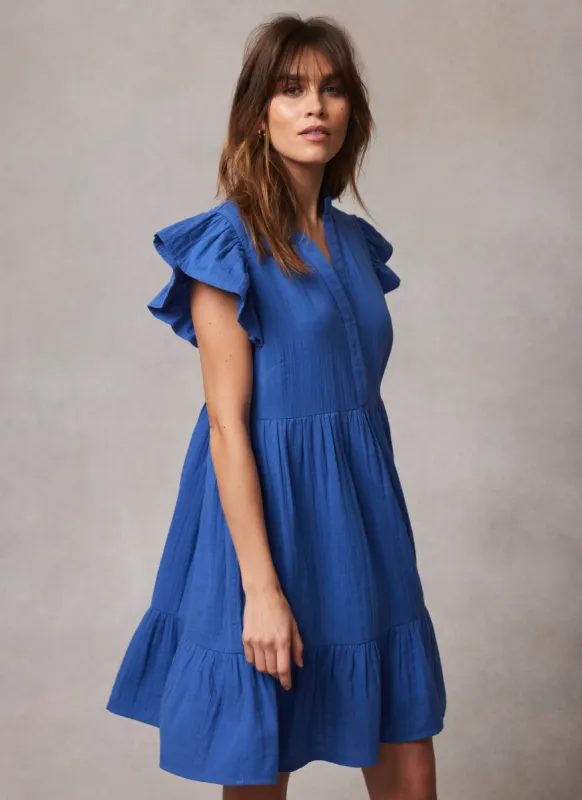 Blue Cotton Mini Dress sold by Mint Velvet