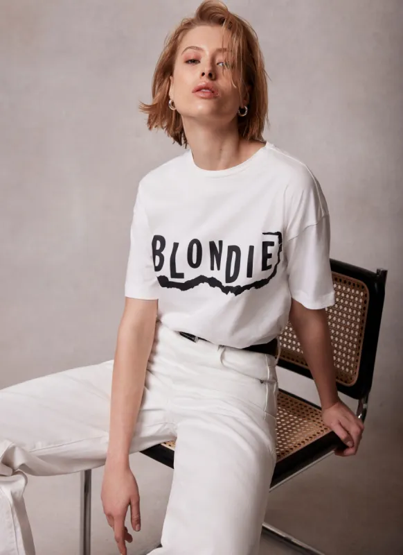 White Blondie Slogan T-Shirt sold by Mint Velvet