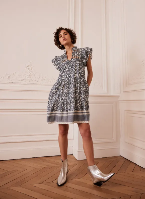 Blue Print Mini Dress sold by Mint Velvet