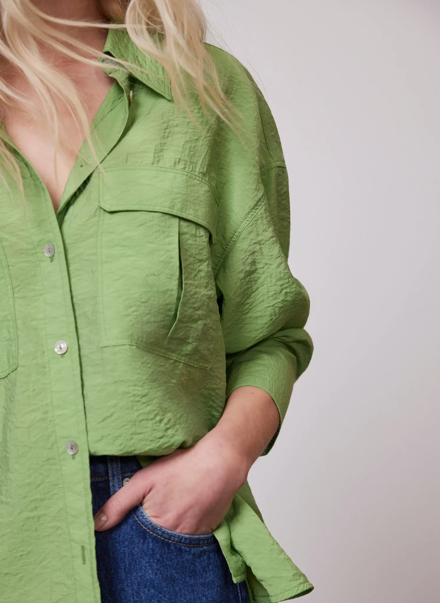 Green Utility Detail Shirt sold by Mint Velvet product image thumbnail 4