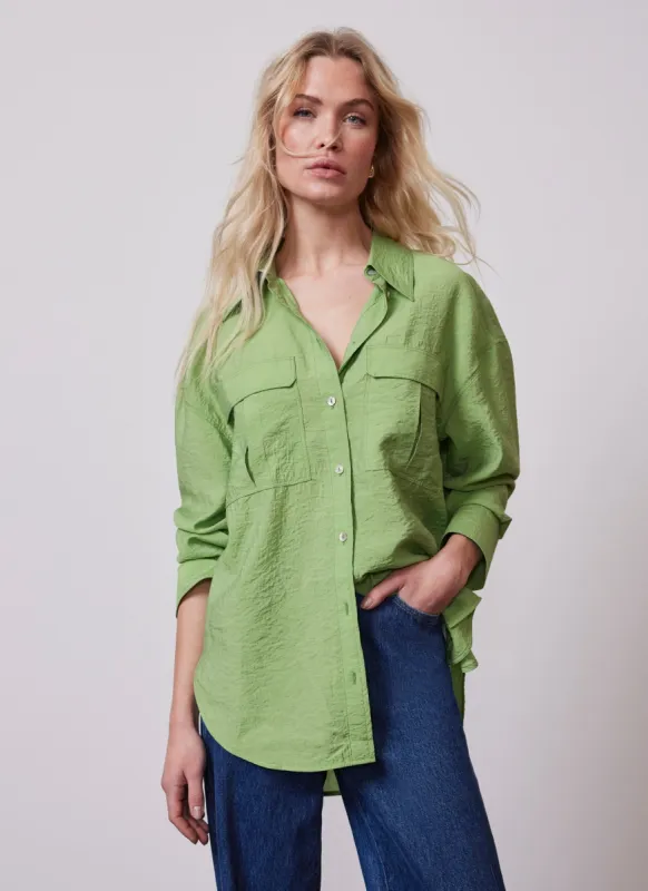 Green Utility Detail Shirt sold by Mint Velvet