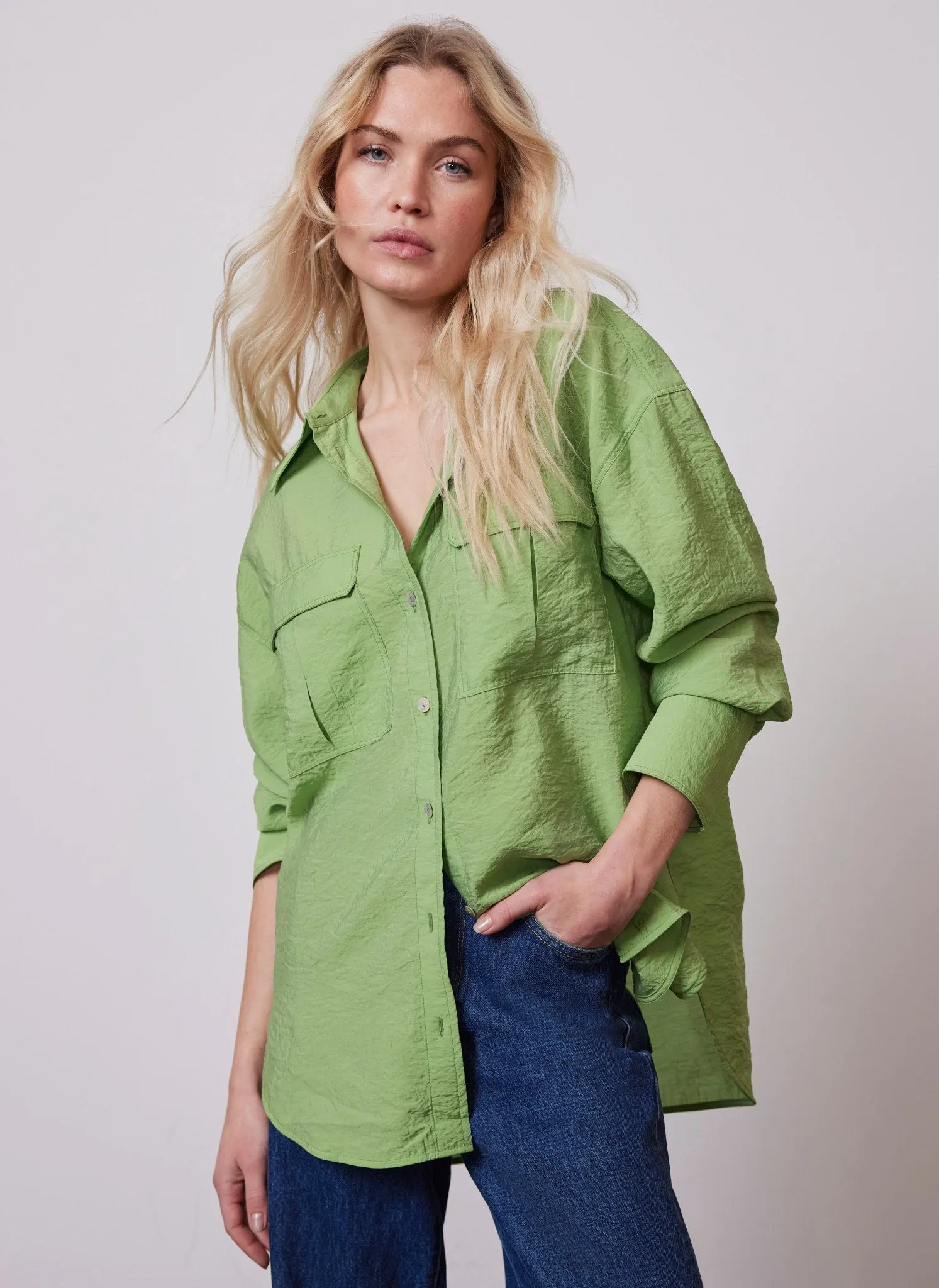Green Utility Detail Shirt sold by Mint Velvet product image thumbnail 5