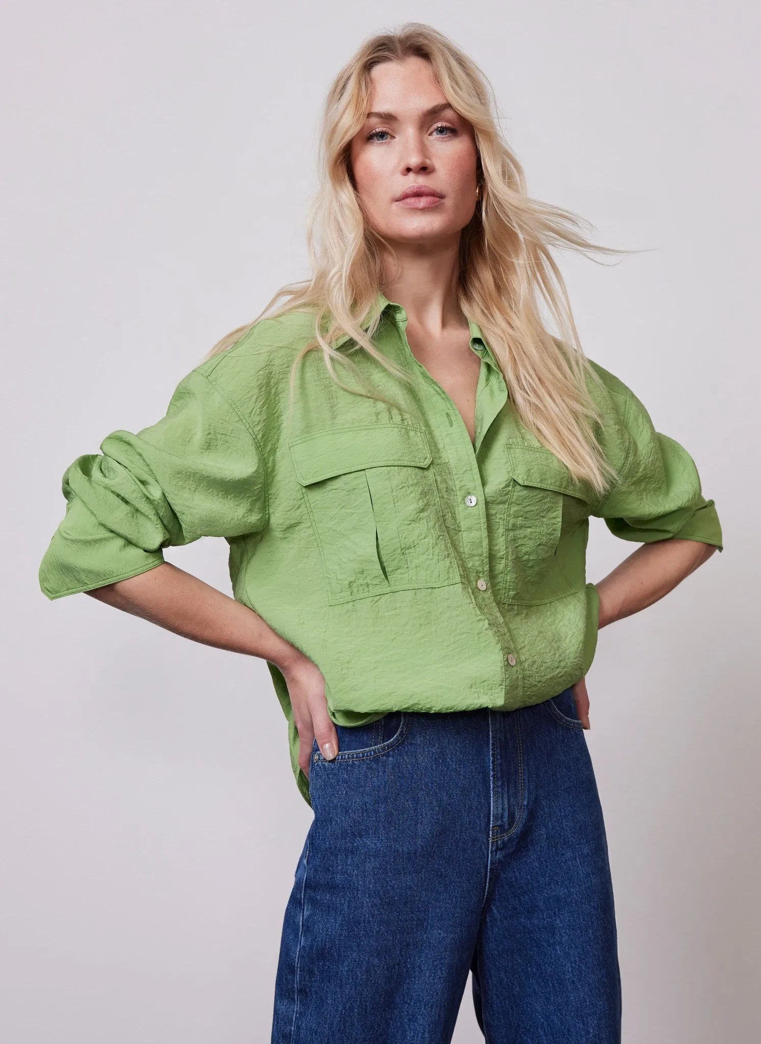 Green Utility Detail Shirt sold by Mint Velvet product image thumbnail 2
