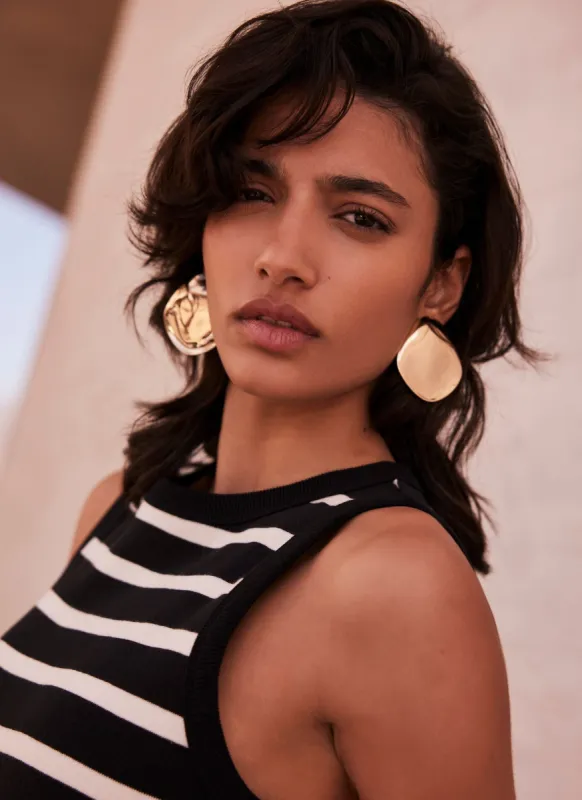 Gold Tone Disc Earrings sold by Mint Velvet