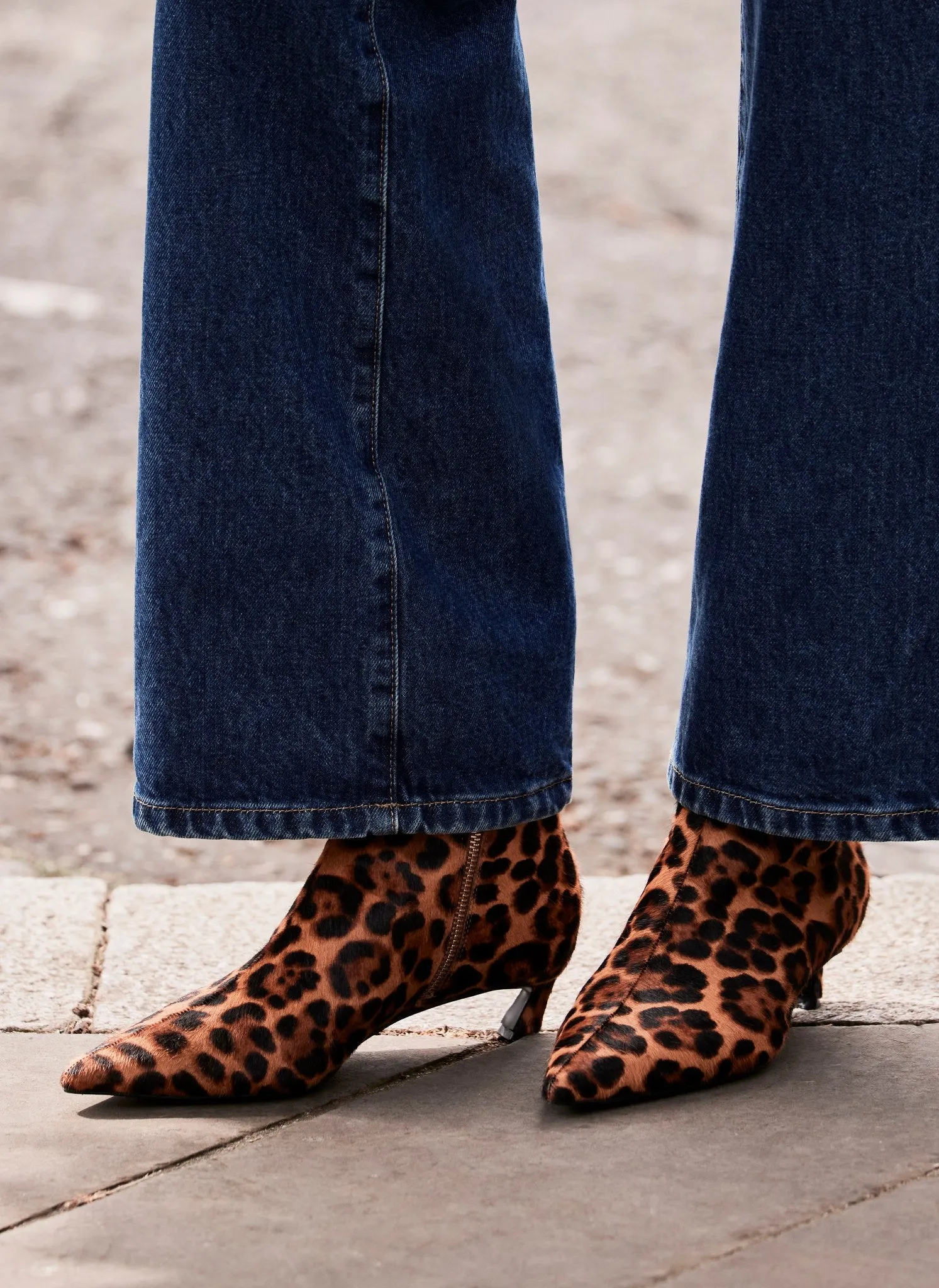 Issy Leopard Print Leather Textured Ankle Boot sold by Mint Velvet