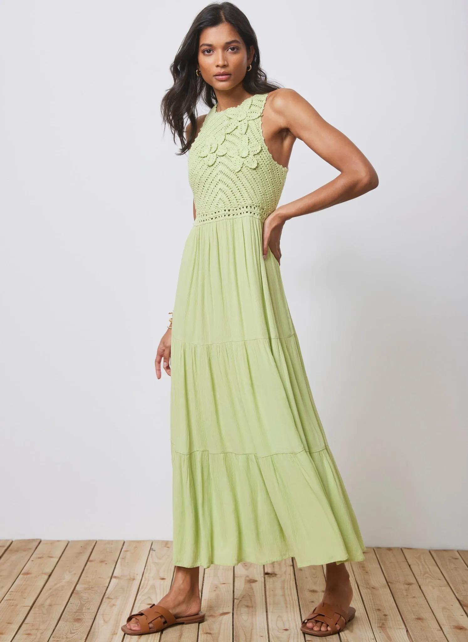 Green Floral Crochet Maxi Dress sold by Mint Velvet product image thumbnail 4