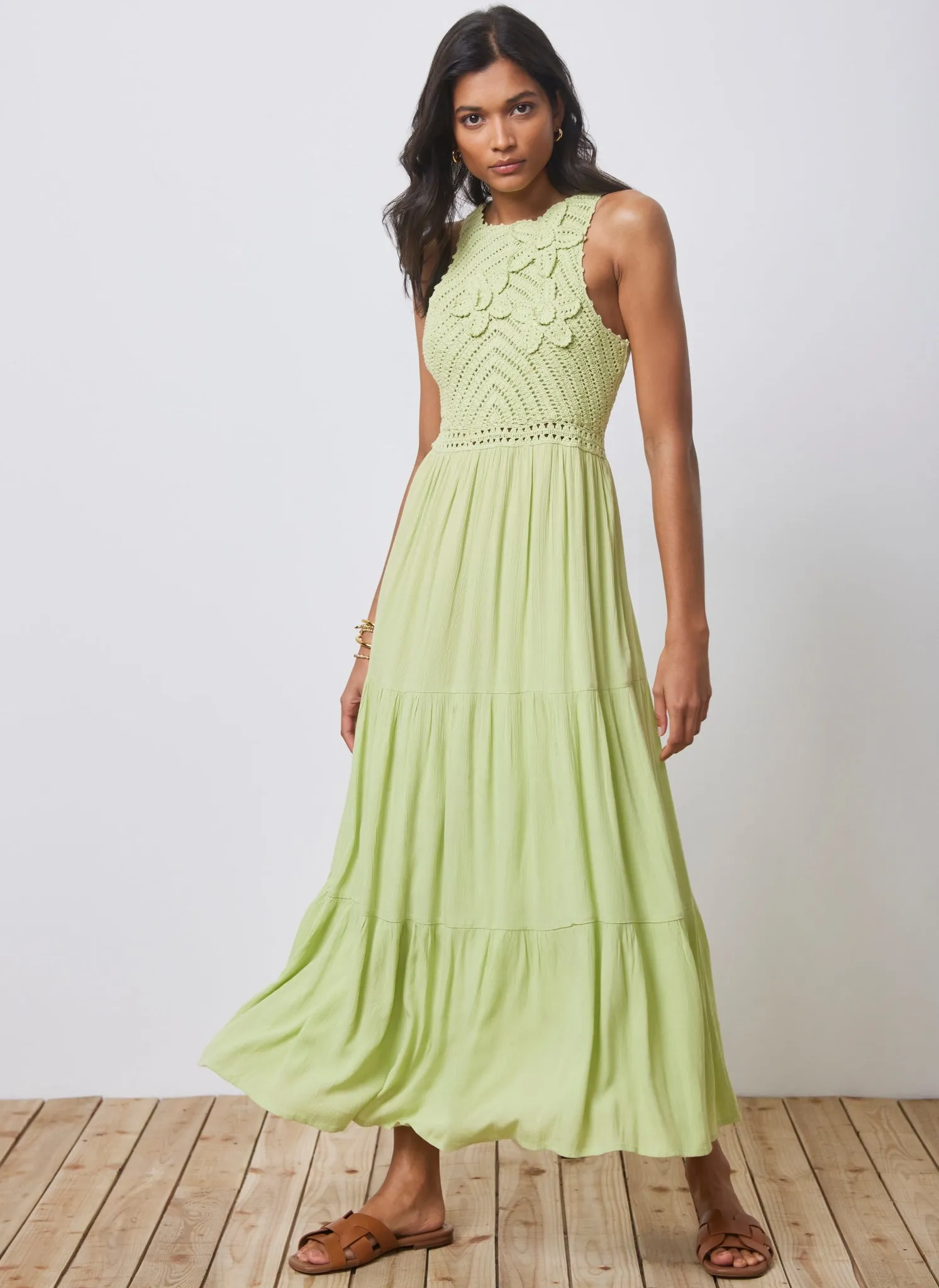Green Floral Crochet Maxi Dress sold by Mint Velvet product image thumbnail 2