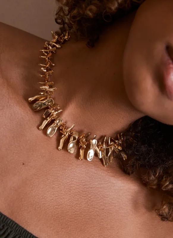 Gold Tone Sculptural Short Necklace sold by Mint Velvet