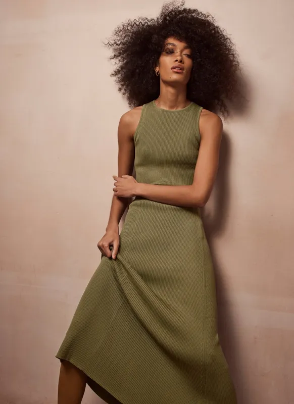 Green Ribbed Tank Top sold by Mint Velvet