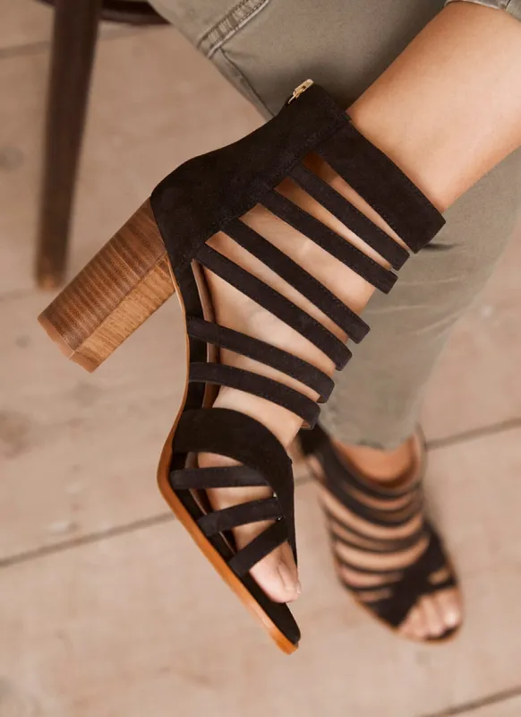 Freya Black Strappy Heels sold by Mint Velvet