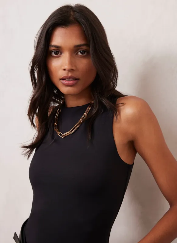 Black Layering High Neck Vest sold by Mint Velvet