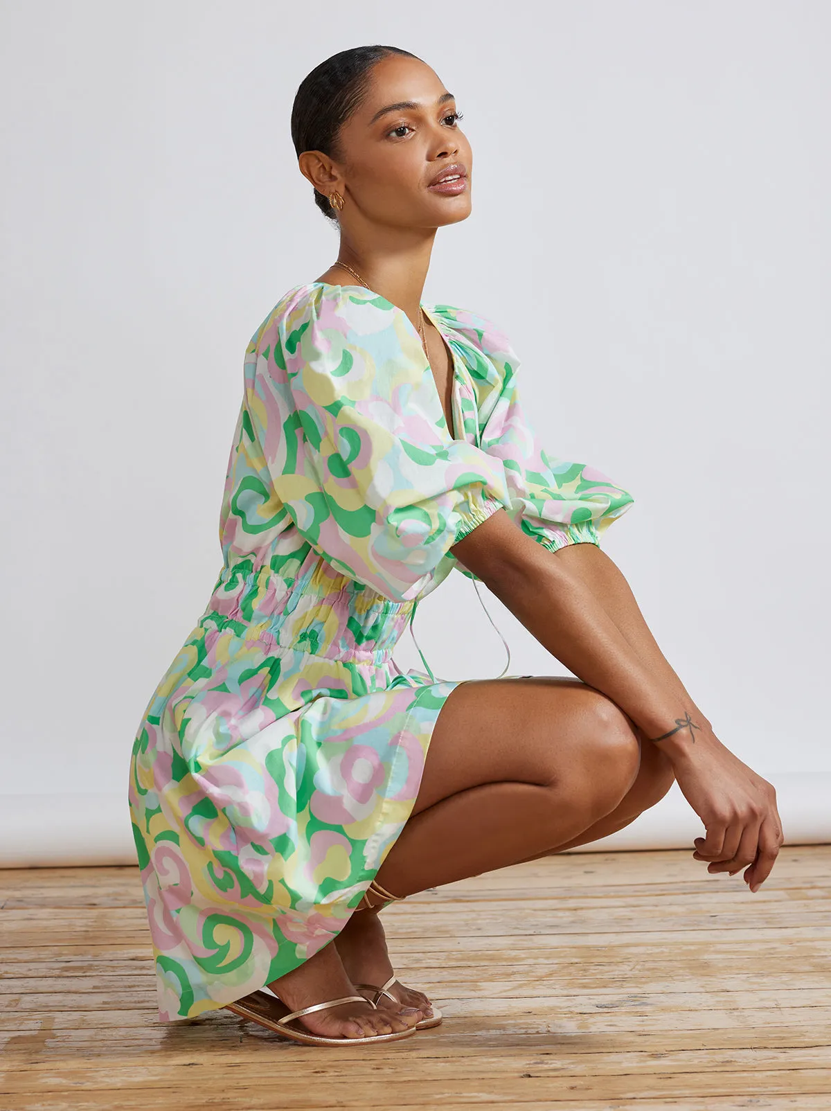 Azalea Multi Floral Swirl Mini Dress sold by KITRI Studio product image thumbnail 3