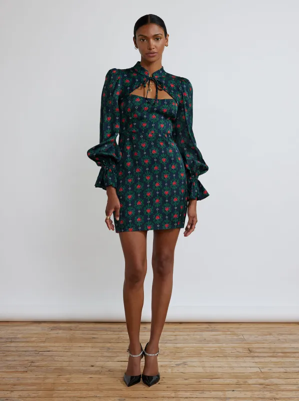 Valentina Navy Heart Mini Dress sold by KITRI Studio