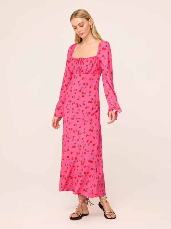Alina Pink Cherry Midi Dress sold by KITRI Studio