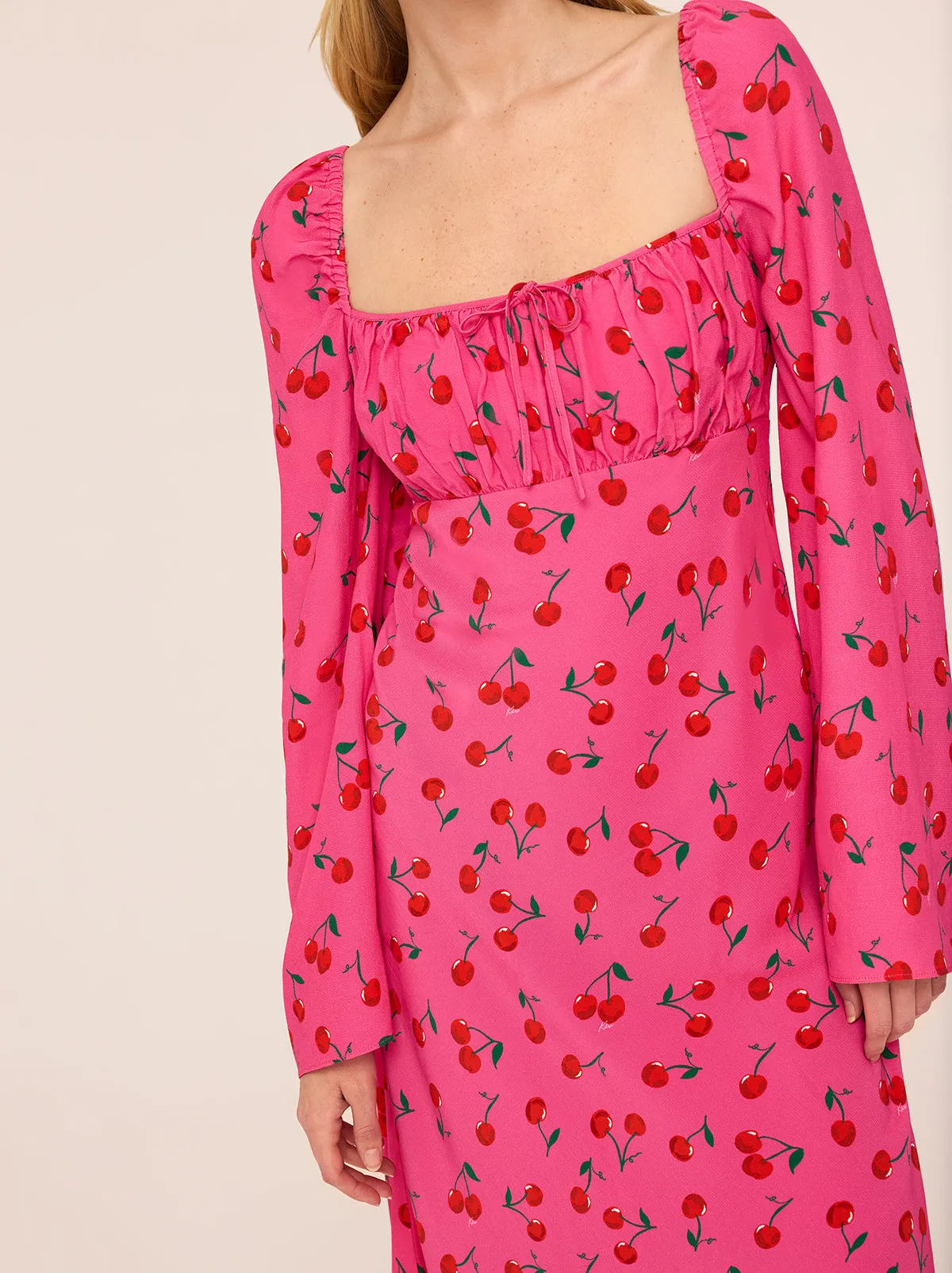 Alina Pink Cherry Midi Dress sold by KITRI Studio product image thumbnail 2