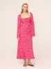 Alina Pink Cherry Midi Dress sold by KITRI Studio