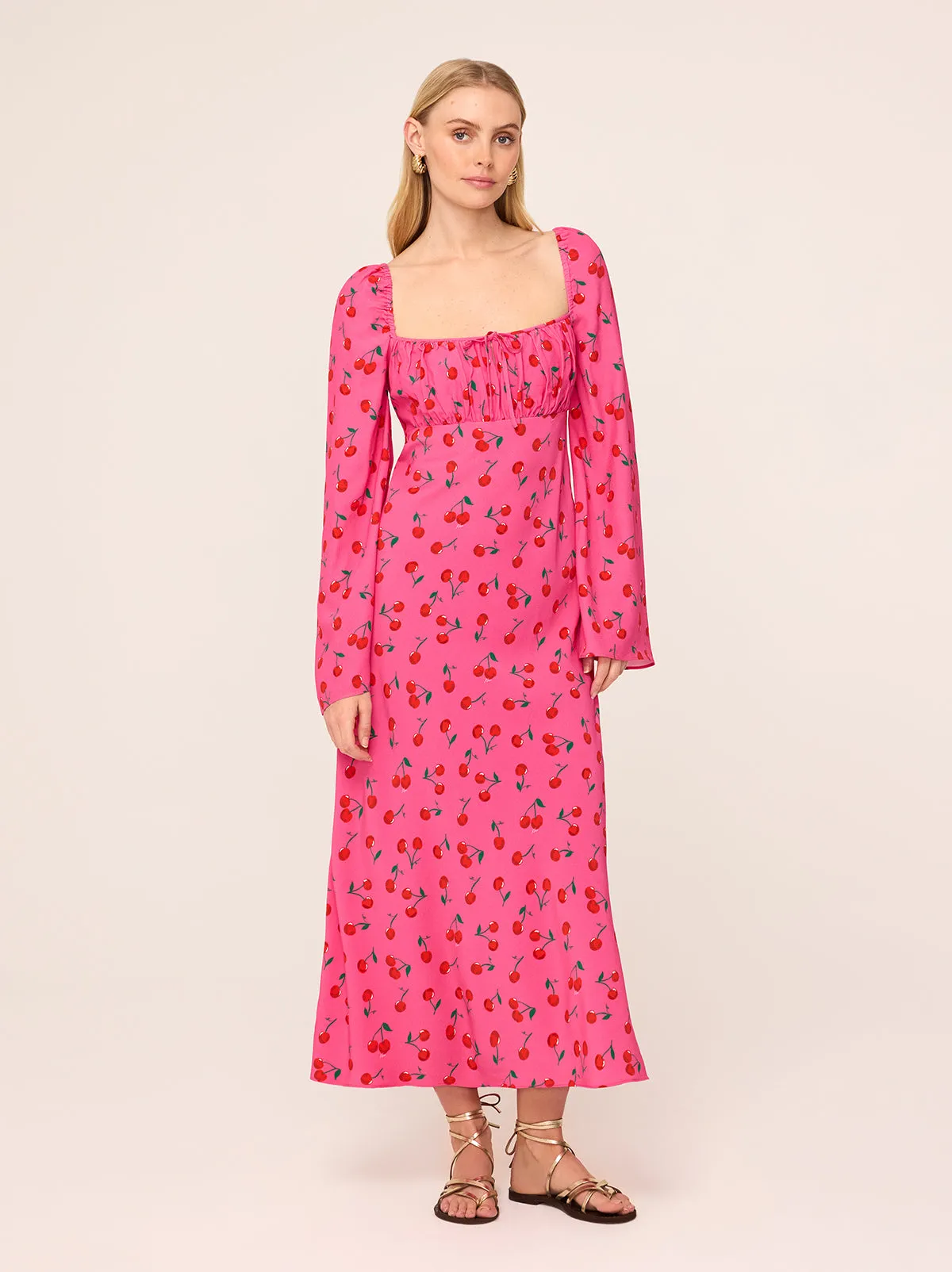 Alina Pink Cherry Midi Dress sold by KITRI Studio product image thumbnail 3