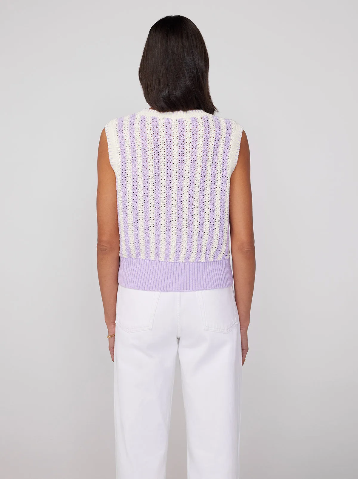 Marley Lilac Stripe Crochet Knit Top sold by KITRI Studio product image thumbnail 4