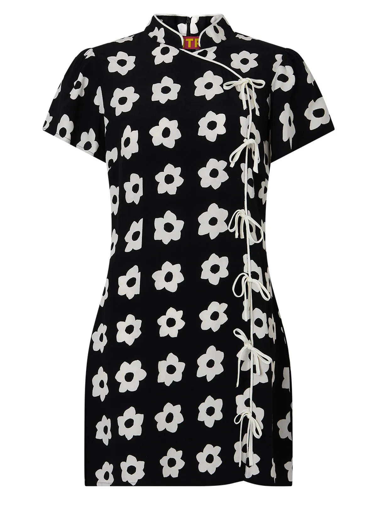 Harlow Black Tiled Floral Mini Dress sold by KITRI Studio product image thumbnail 4