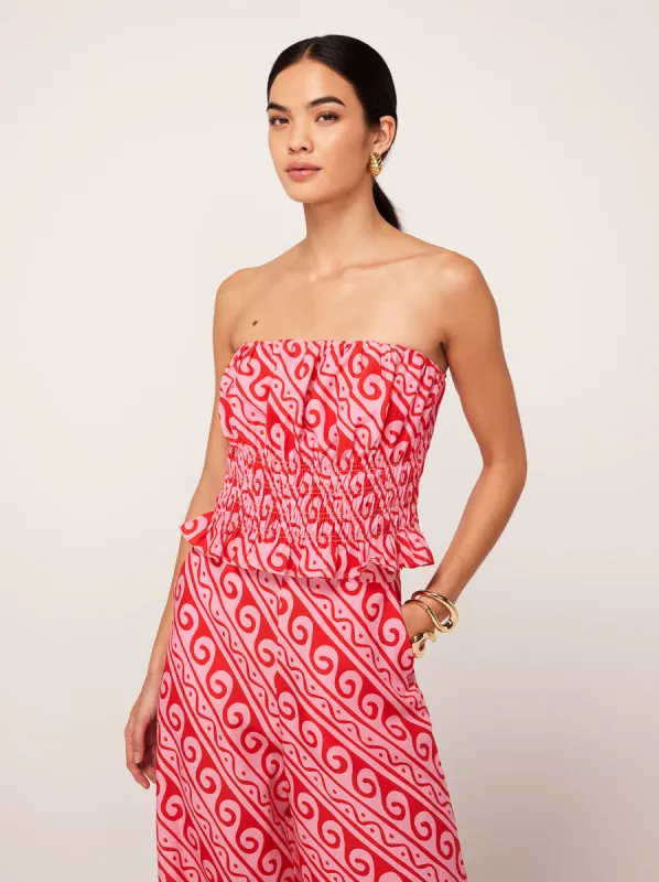 Martha Pink Wave Print Top sold by KITRI Studio