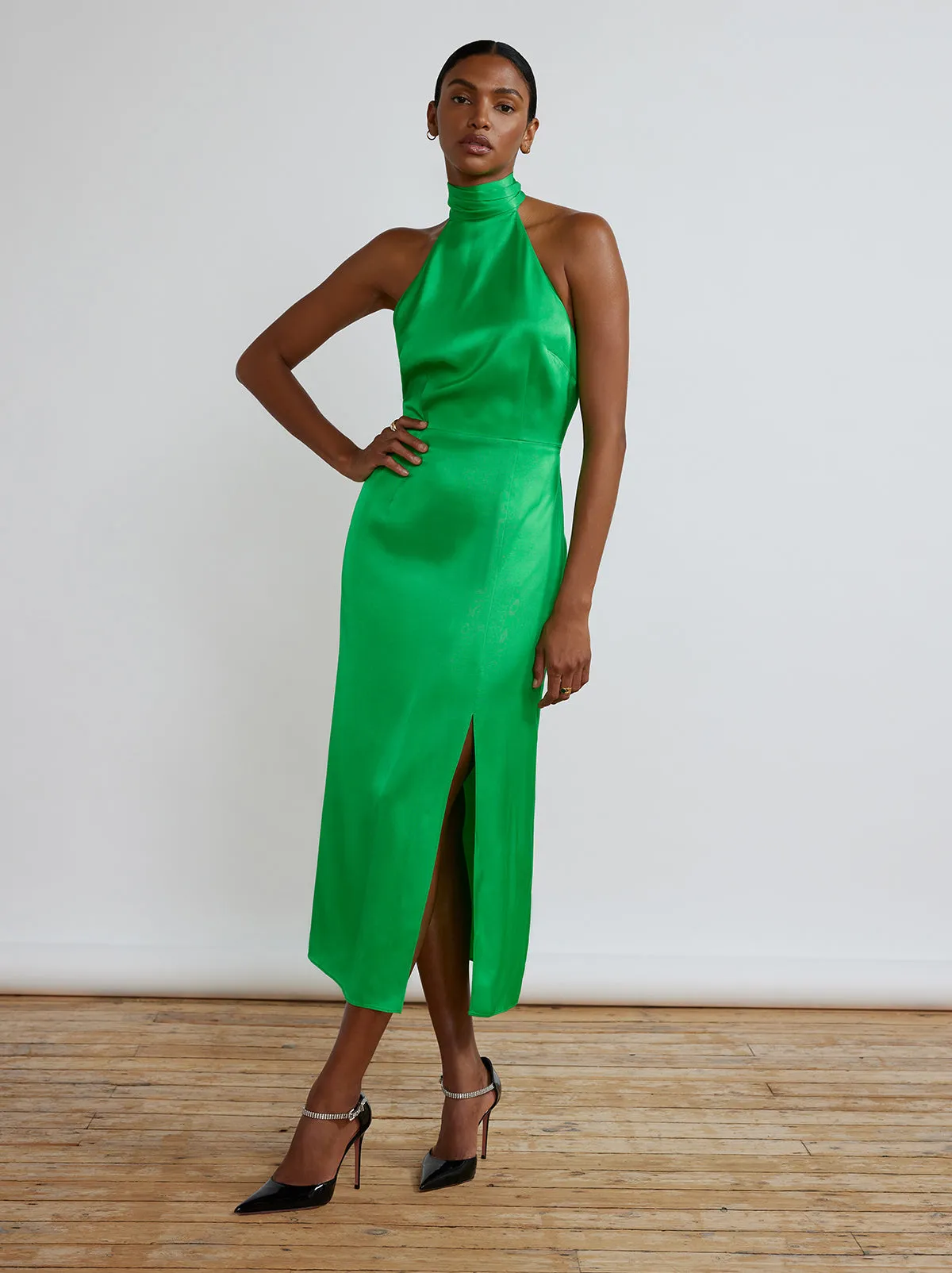 Gwen Green Halterneck Dress sold by KITRI Studio