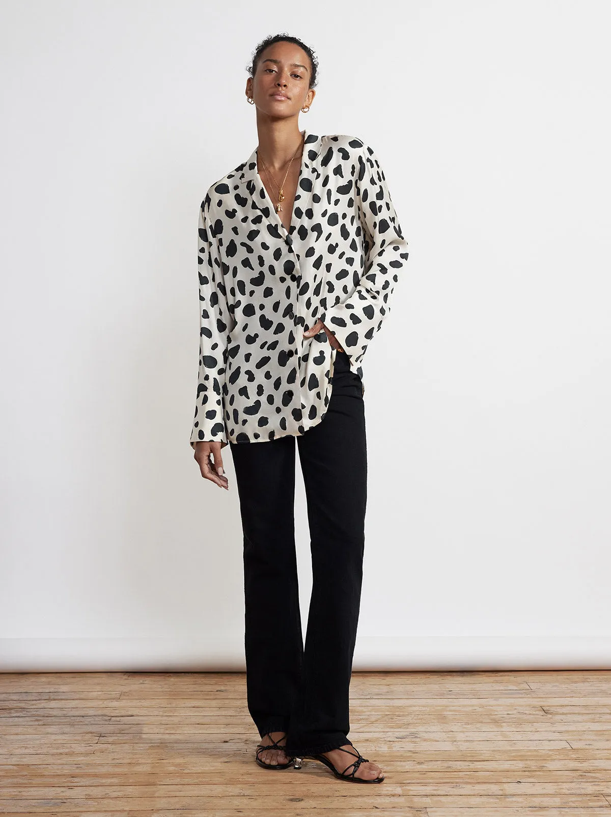 Cady Animal Spot Satin Shirt sold by KITRI Studio product image thumbnail 3