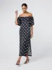 Cecelia Black Polka Dot Bardot Dress sold by KITRI Studio