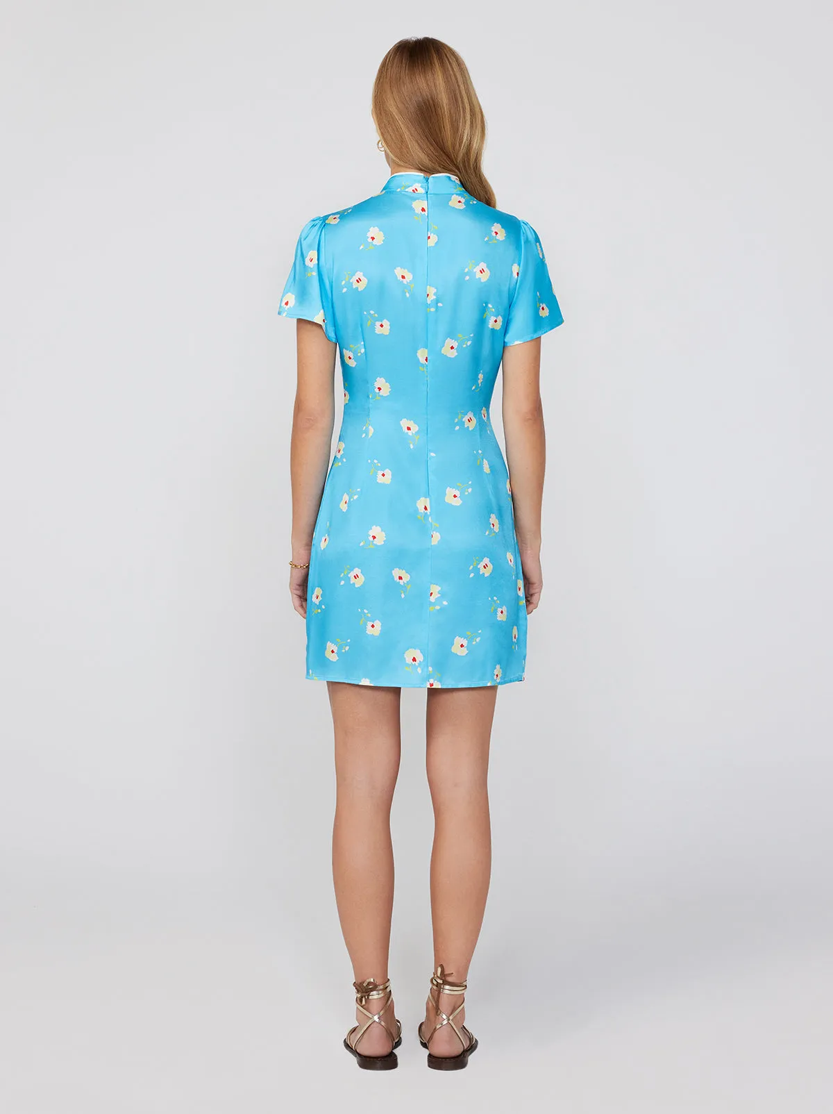 Harlow Blue Pansy Mini Dress sold by KITRI Studio product image thumbnail 2