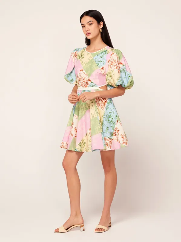 Coco Patched Toile De Jouy Mini Dress made by KITRI Studio