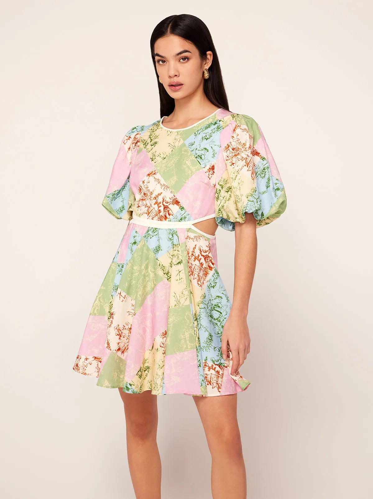 Coco Patched Toile De Jouy Mini Dress sold by KITRI Studio product image thumbnail 2