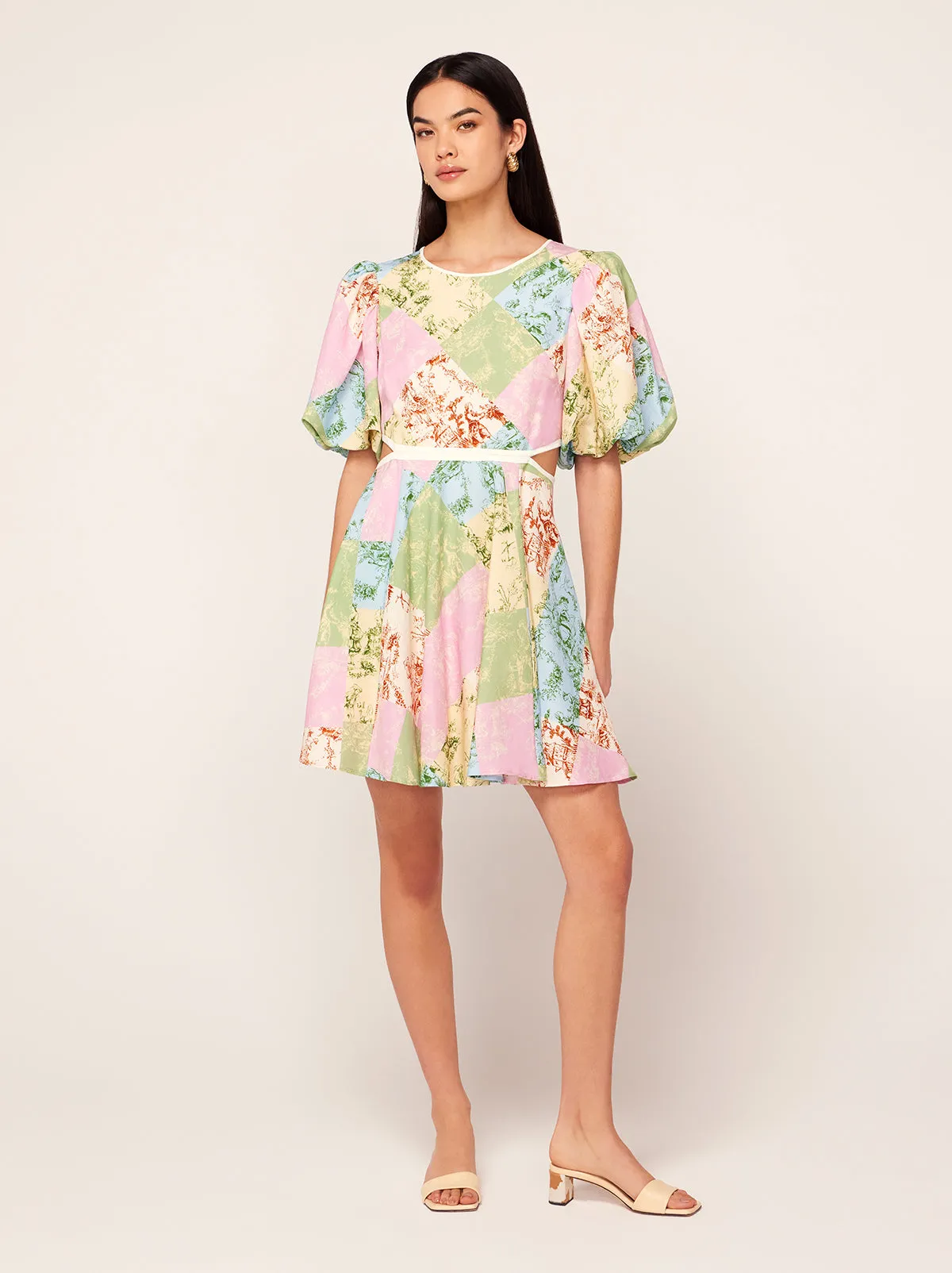 Coco Patched Toile De Jouy Mini Dress sold by KITRI Studio product image thumbnail 4