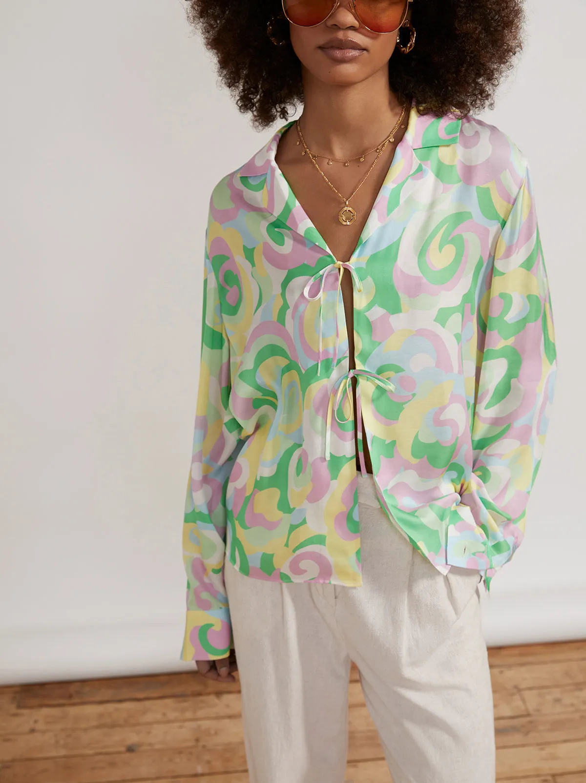 Devon Multi Floral Swirl Top sold by KITRI Studio