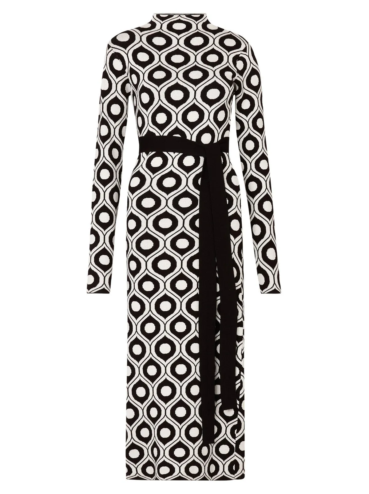 Marlowe Black Wallpaper Print Knit Dress sold by KITRI Studio product image thumbnail 4