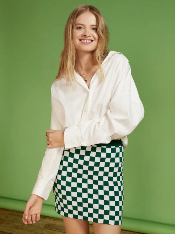 Selena Checker Knitted Mini Skirt sold by KITRI Studio