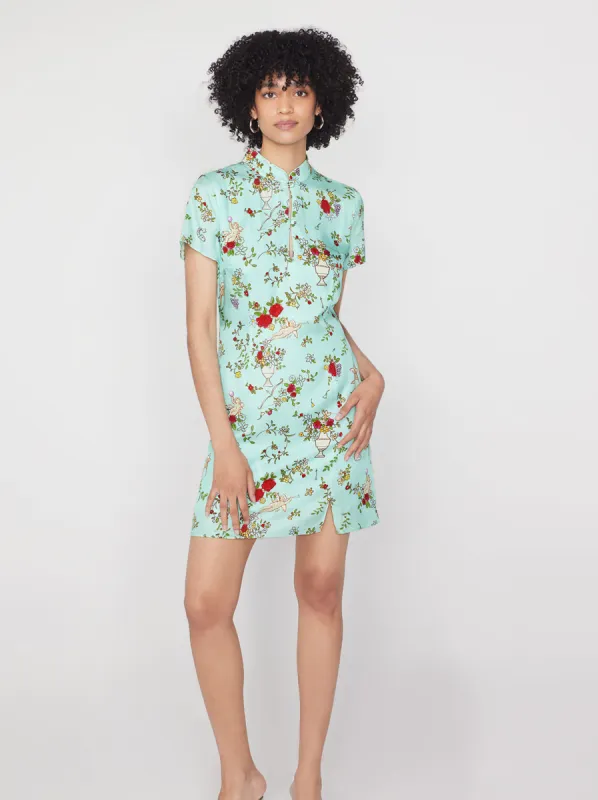 Gretchen Mint Cherub Print Mini Dress sold by KITRI Studio