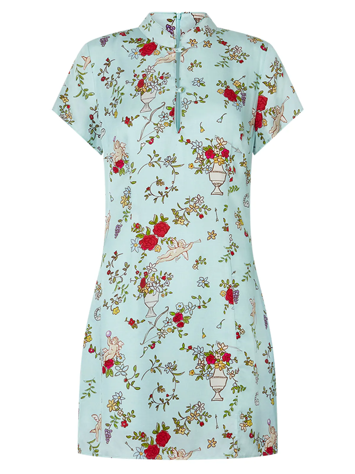 Gretchen Mint Cherub Print Mini Dress sold by KITRI Studio product image thumbnail 5