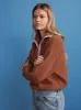 Lorna Chocolate Brown Half-Zip Sweater sold by KITRI Studio