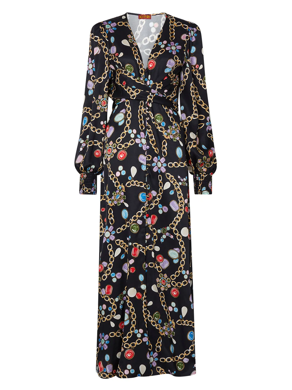 Aurora Black Chain Print Maxi Dress sold by KITRI Studio product image thumbnail 5