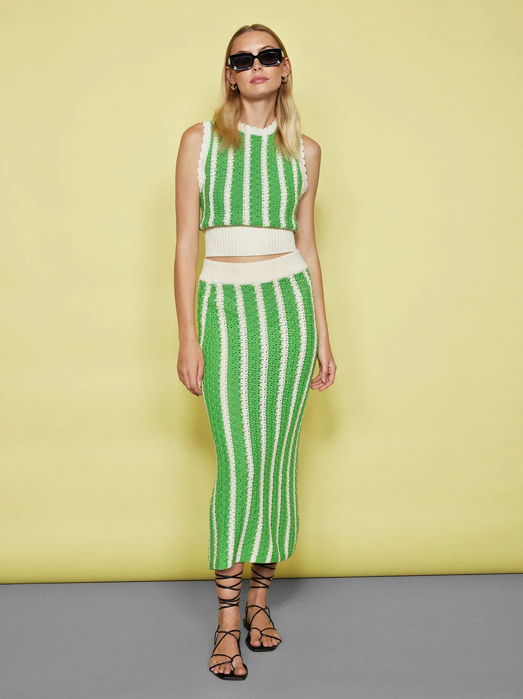 Marley Green Stripe Knit Top sold by KITRI Studio product image thumbnail 3