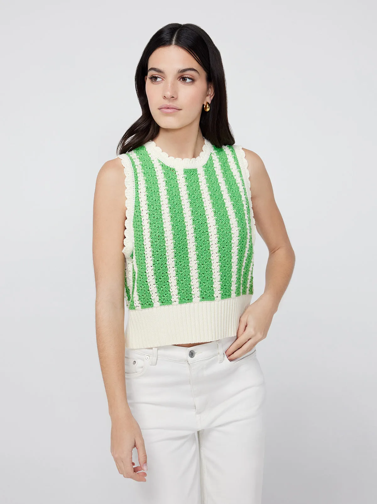 Marley Green Stripe Knit Top sold by KITRI Studio