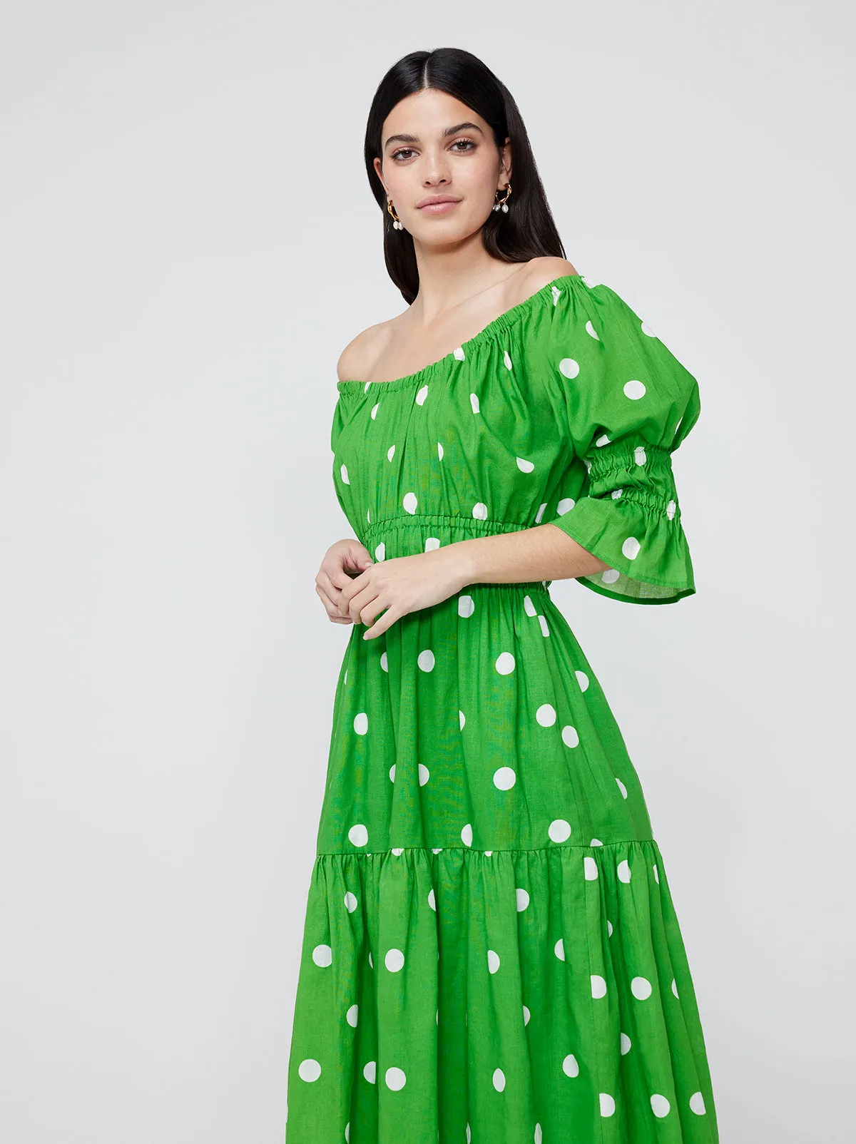 Margot Green Polka Dot Midi Dress sold by KITRI Studio product image thumbnail 3