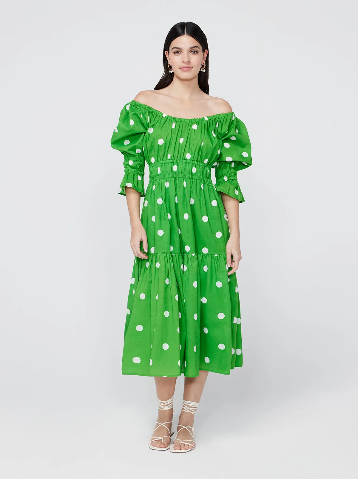 Margot Green Polka Dot Midi Dress sold by KITRI Studio product image thumbnail 2