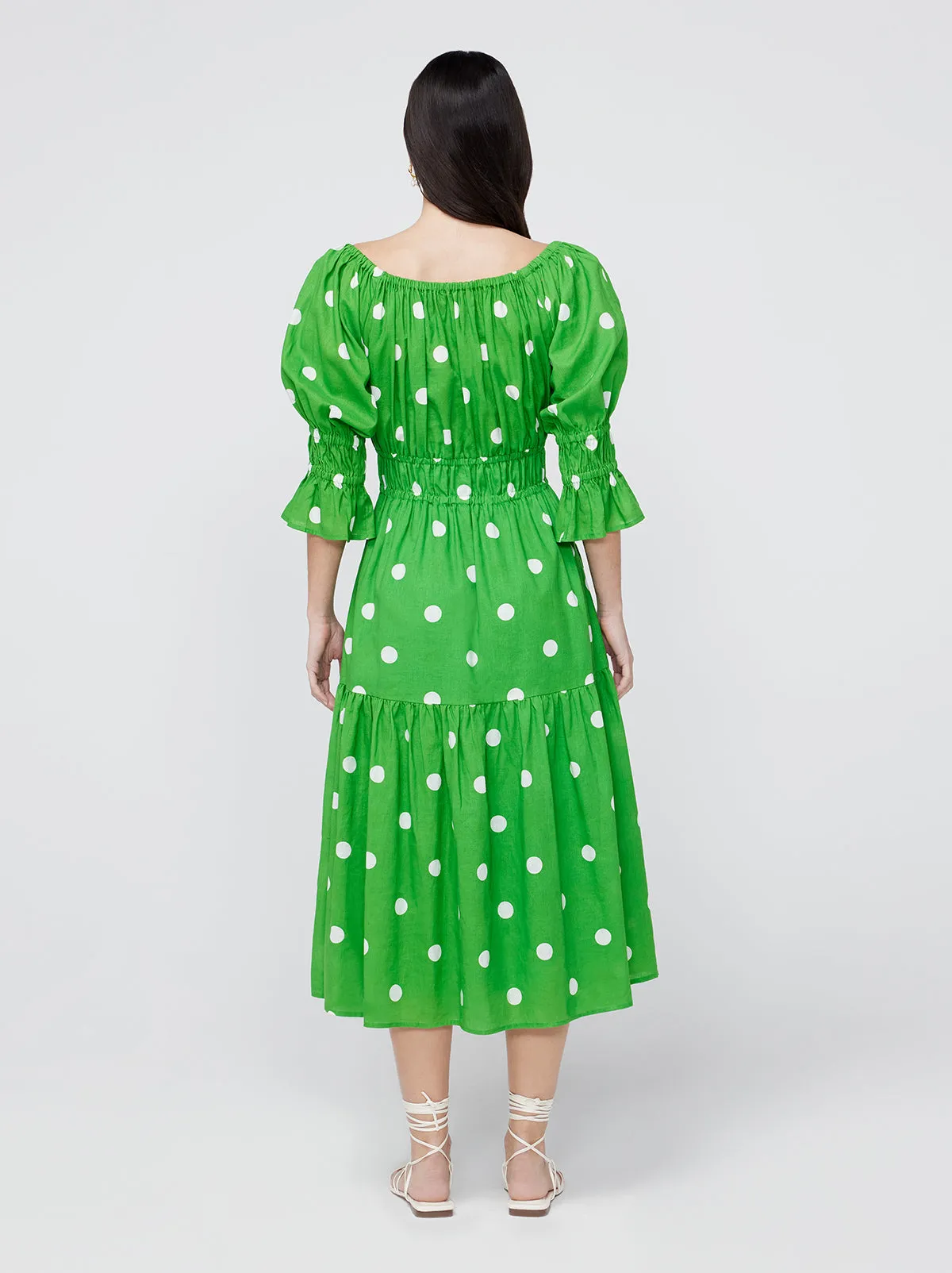 Margot Green Polka Dot Midi Dress sold by KITRI Studio product image thumbnail 4
