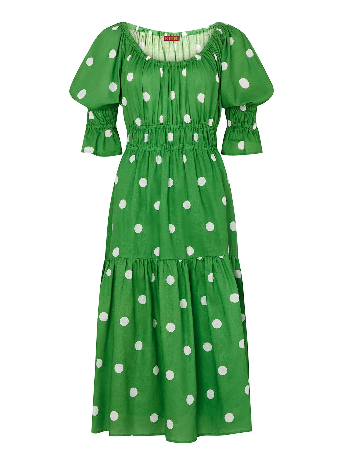 Margot Green Polka Dot Midi Dress sold by KITRI Studio product image thumbnail 5